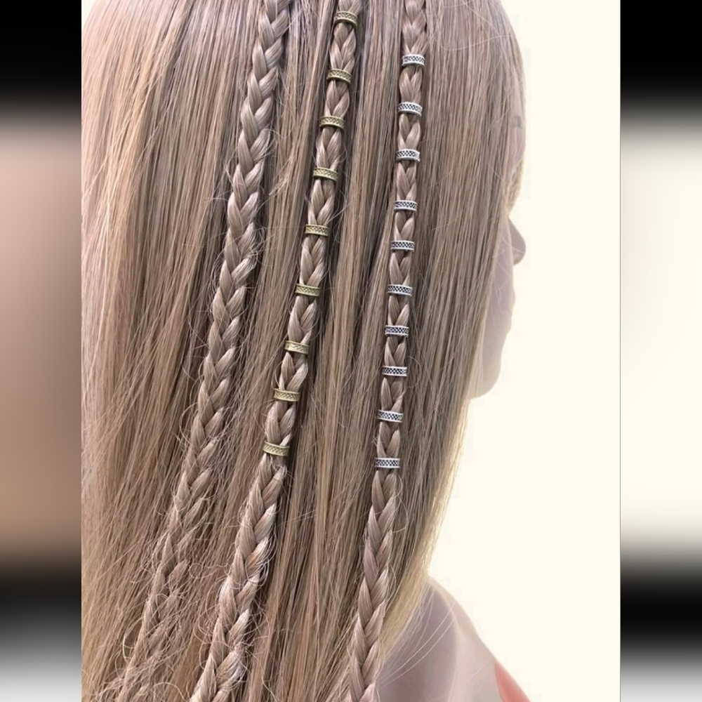 💕 20pcs Textured Metal Hair Ring